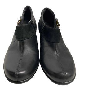 CLARKS Bendables Leather  Black Shoes Ankle Booties Size 8M